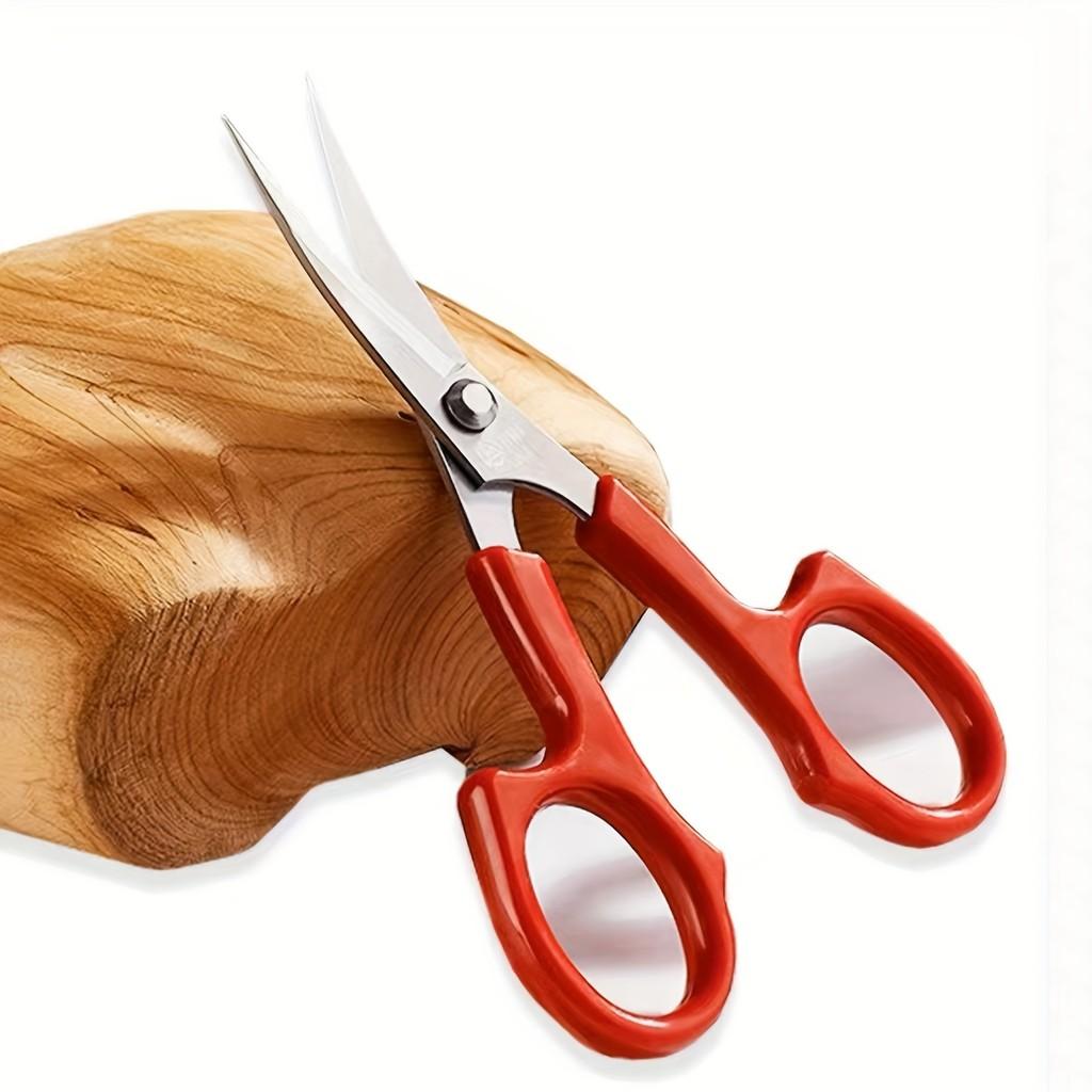 

1 Pc Ergonomic Stainless Steel Embroidery Scissors with Raised Head - Curved, Precision Tailor s Shears for Cross Stitch & Sewing, Red, Elbow Shear,