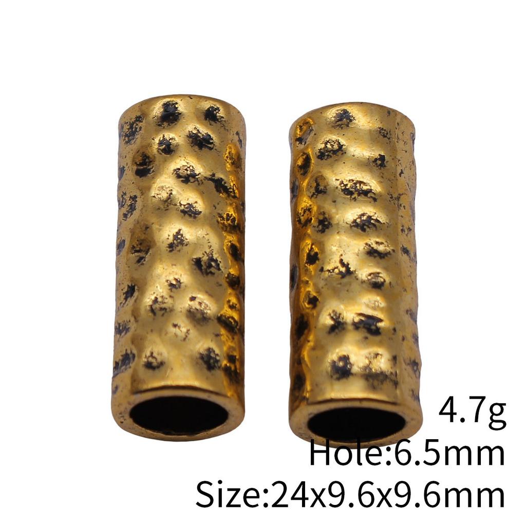 Hammered Texture Tube Spacer Beads Alloy Loose Beads For DIY Bracelet Dreadlocks Hair Braiding Jewelry Making Parts