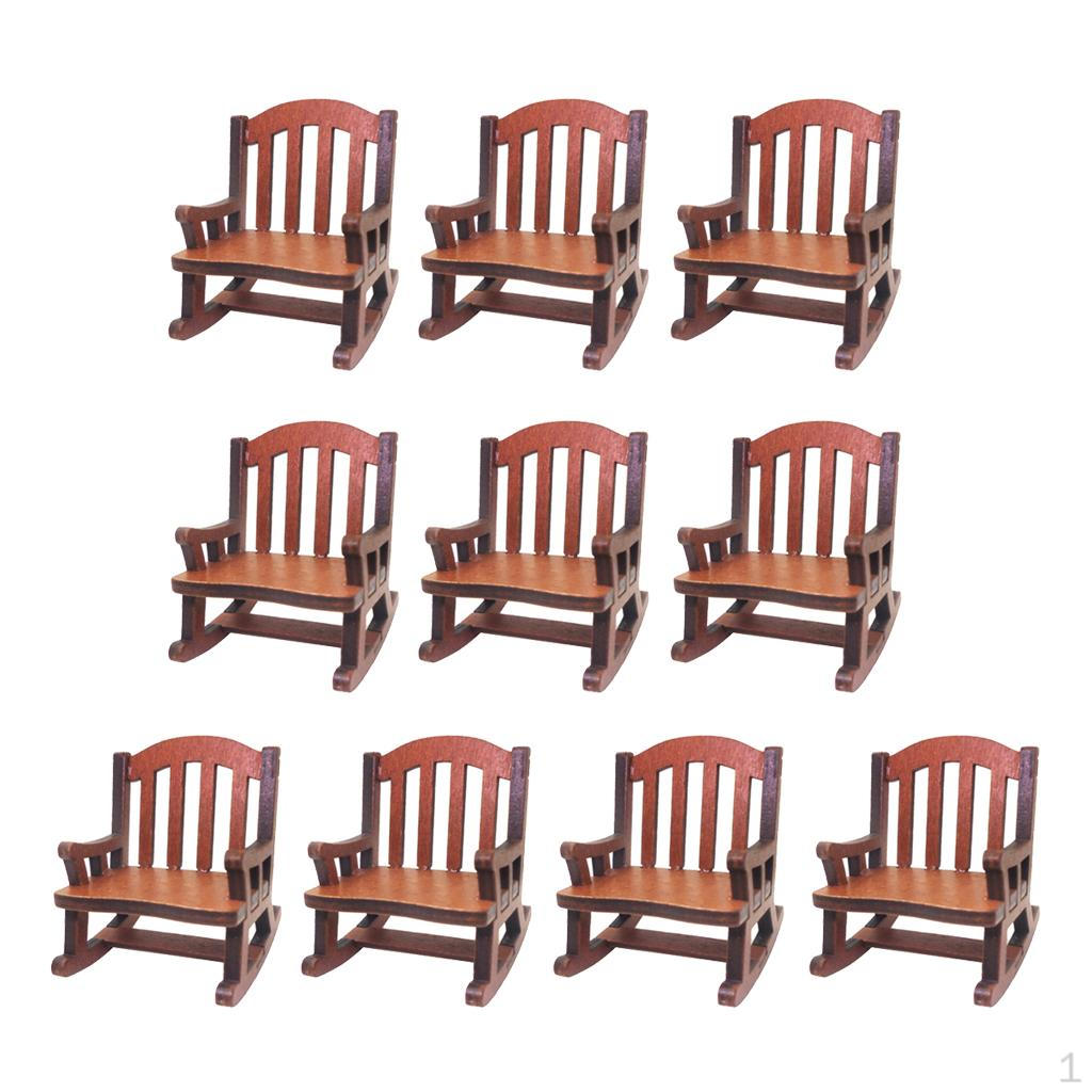 

Lots 10 1/12 Scale Dollhouse Mini Wooden Rocking Model Ornament Accessory