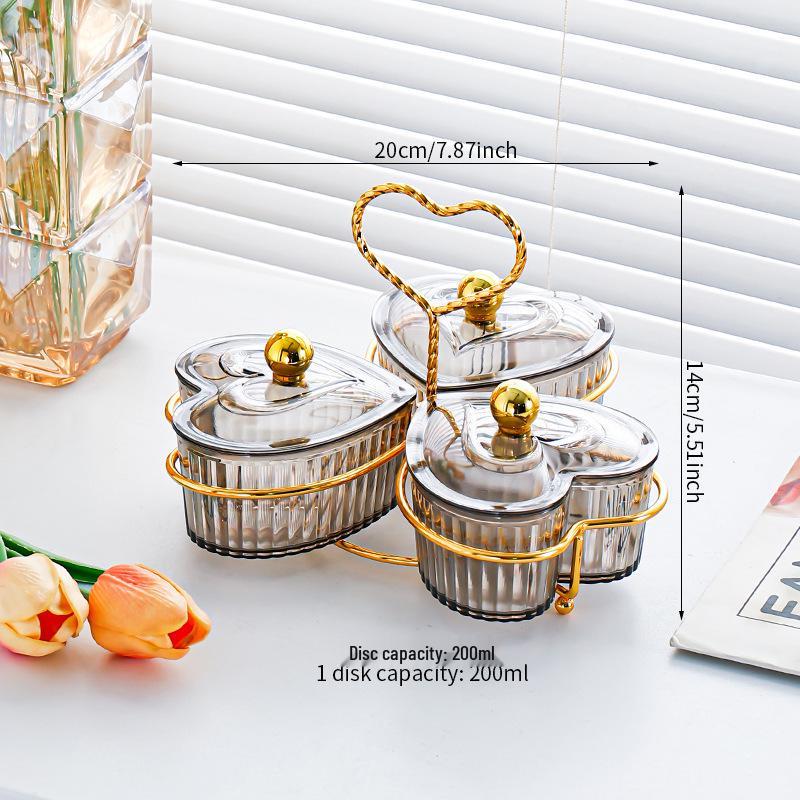 Heart-Shaped Dustproof Dried Fruit Tray - Living Room Coffee Table Snack Box & Storage Bowl