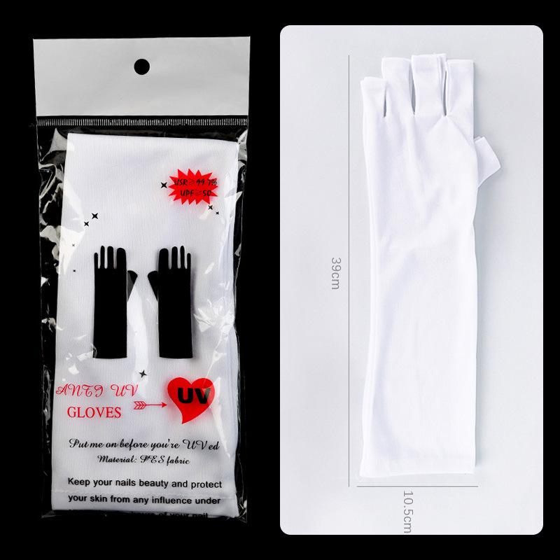 UV Protection Phototherapy Gloves: Anti-Tanning, UV Block, White, 37cm