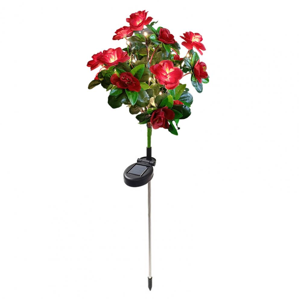 Solar Garden Light Silk Flower Decoration Solar Powered Flower Lights for Outdoor Garden Decor Realistic Design Easy for Patio