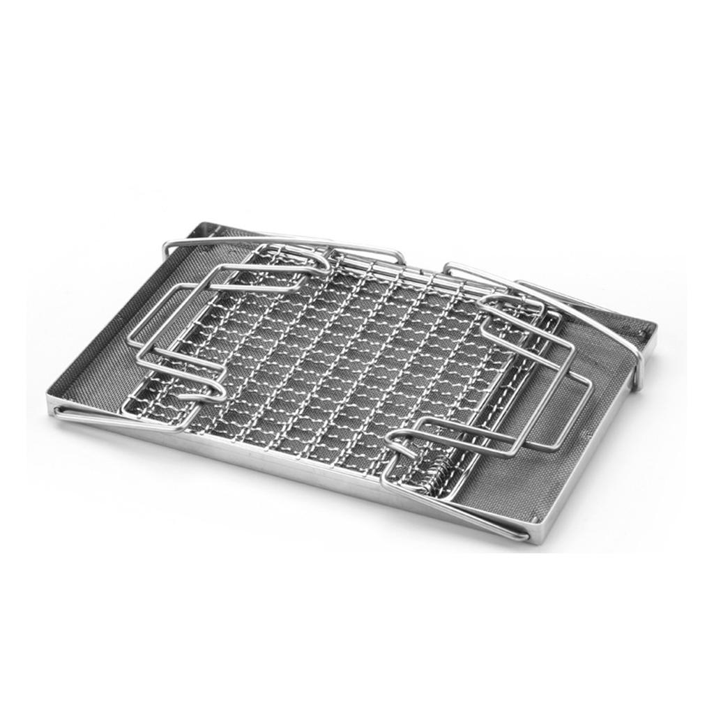 Bread Toaster Stand Folding Grill for Campfire & Picnics Adjustable Barbecue Stainless Steel Camping Toaster Holder Rack
