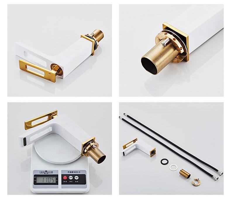 Basin Faucet Nordic Art Hot Cold Mixer Taps Hollow Design Deck Mount Bathroom Sink Faucets Single Handle