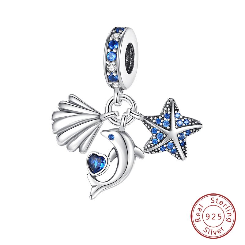 Copper Blue Ocean Ship Lighthouse Starfish Turtle Dolphin Charms Pendants Fit Qikaola Bracelets Diy Jewelry Gifts