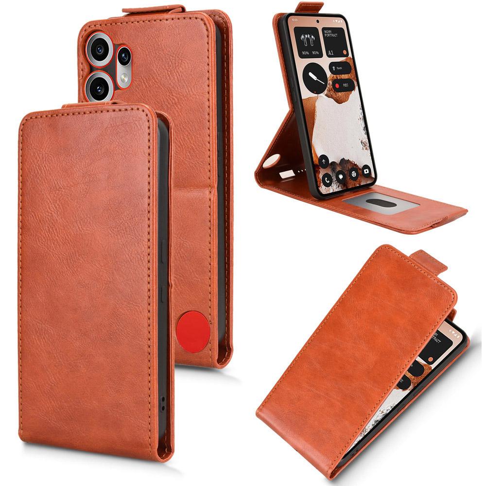 For Nothing CMF Phone 2 Pro Stand Case Magnetic Clasp Vertical Flip Leather Phone Cover with Card Holder