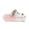 Crocs Crush Clog EVA Meow Flip Flops Decorative Buckle Hand Painted Graffiti Casual Fashion Versatile Hole Shoes Unisex White