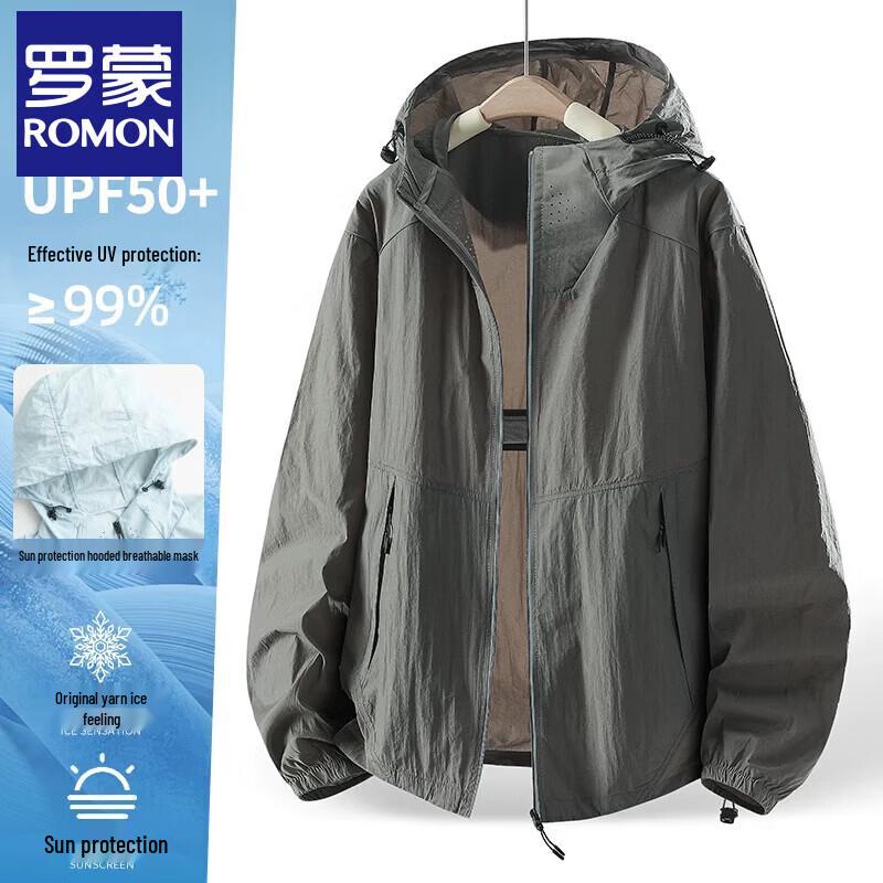 Romon Unisex Ice Silk UPF50+ Sun Protection Hoodie Jacket