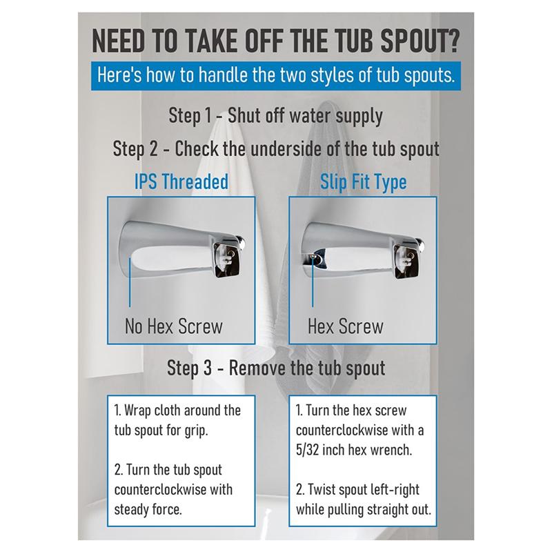 B97A-2-Pack Universal Tub Spout Diverter Repair Kit, Leak-Proof Bathtub Faucets Repair Replacement Parts