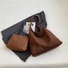 Neue Winter Vintage Wildleder Schultertasche Große Kapazität Pendler Beuteltasche Einfarbige Textur und Vielseitige Crossbody Aufbewahrungstaschen