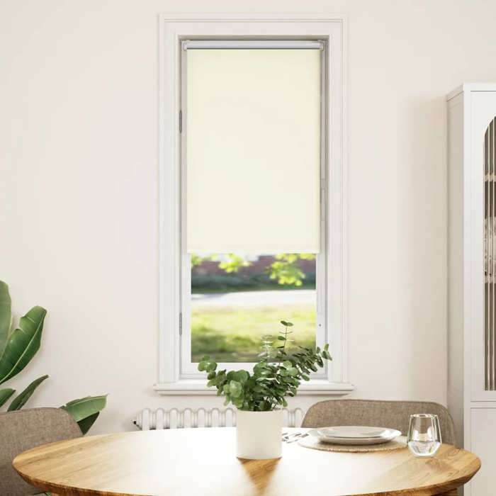 VidaXL Roller Blind Blackout Off-white 45x130cm Fabric Width, Day and Night Blind, Kitchen Blind, Blind 4011611
