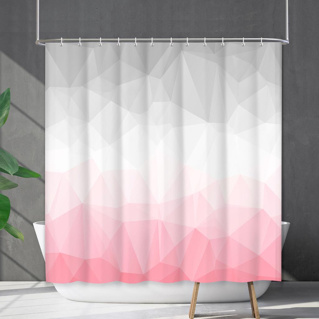 Shower Curtain Waterproof And Mildew-Proof Line Lattice Bathroom Striped Bathroom Curtain Shower Curtain Partition Curtain Free Of Punching