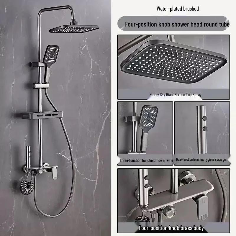 Brass Four-Function Water-Saving Shower System