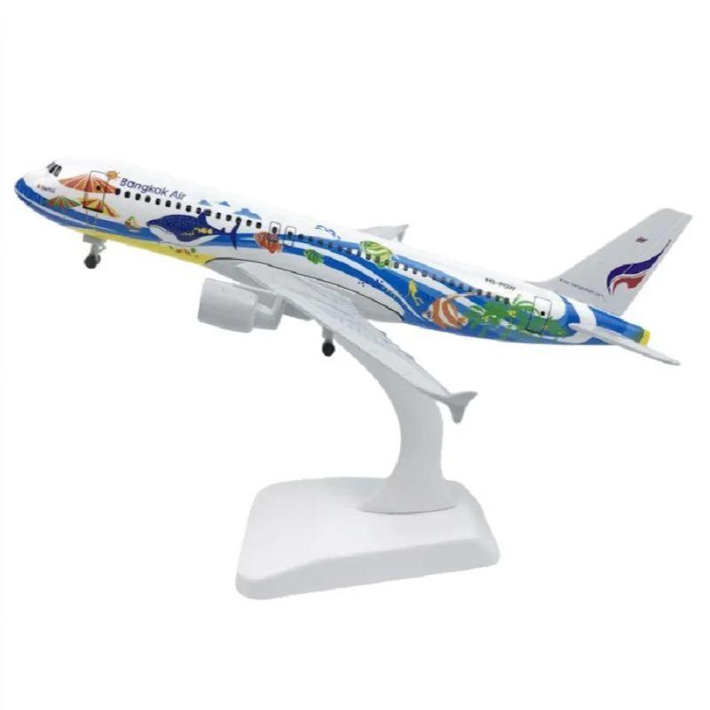 Replica Simulation Metal Aircraft Model 20cm A320 Bangkok Plane Model With Landing Gear Alloy Material Aviation Gift Home Decor
