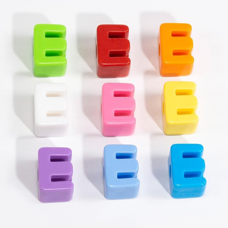 10PCS Colorful 26 Letter Beads 20mm Loose Beads Big Hole DIY Jewelry Making Kit Bracelet keychain for Educators to Learn Letters