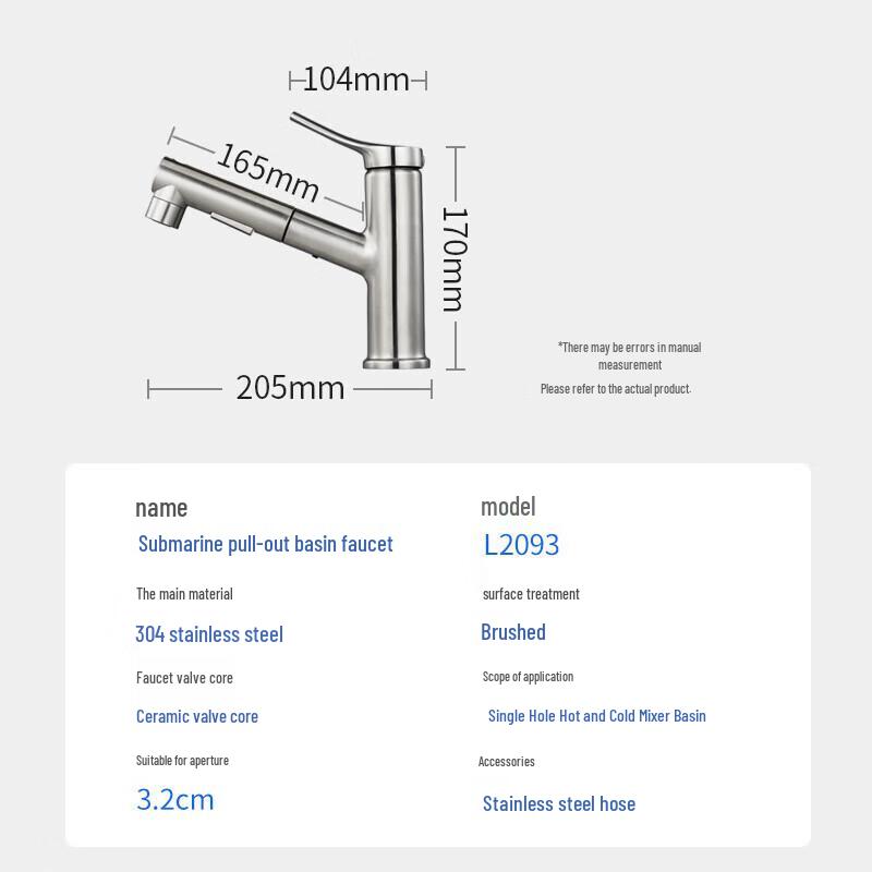 U-Boot Edelstahl Ausziehbares Waschbeckenarmatur