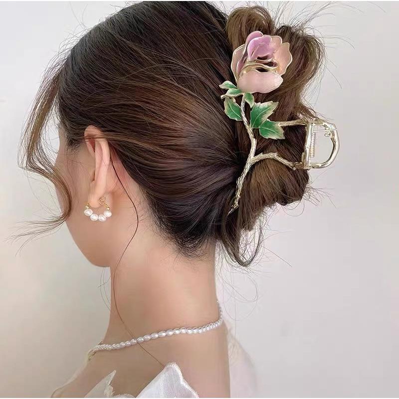 Elegante Metallblume Haarspange Klammer Koreanische Fee Strass Haar Krabbenklemme Haarspangen Für Frauen Süße Haarschmuck Ornament Geschenk