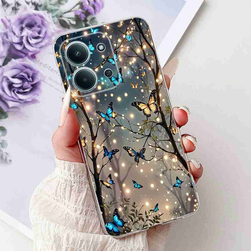 For Xiaomi Redmi 15C 4G 25078RA3EA Case New Butterfly Cute Cat Soft Silicone TPU Cover For Redmi 15C 15c 4G 6.9" Phone Casing