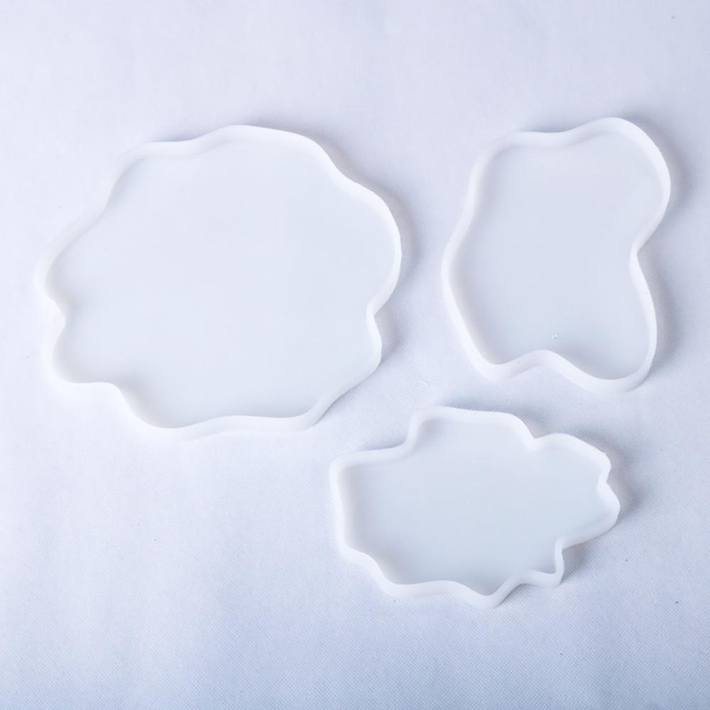 Silicone world Irregular Coaster Resin Silicone Mold UV Epoxy Resin Mold for Making Wine Glass Coffee Coaster Tray Home Decorate