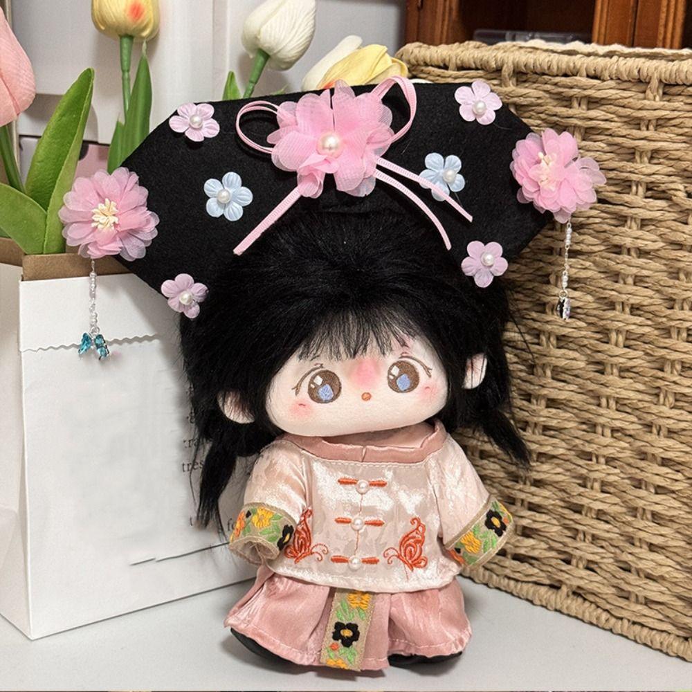 20CM Doll Dress Suit Multicolor Doll Cap Dress Gift Miniature Clothes  Cotton Stuffed Doll