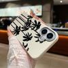 Schwarze Kokosnussbaum-Print-dünne, stoßfeste, weiche TPU-Telefonhülle für iPhone 16 Pro Max 15 Pro 14 13 12 11 Linsenschutzhülle aus mattem Leder