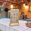 With Base Acrylic Golden Sign Holder DIY Menu Card Rack Label Holder  Party Wedding Decorations