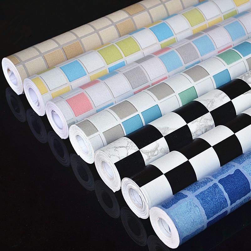 Self-Adhesive Waterproof Mosaic Tile Stickers Wallpaper Kitchen Backsplash Bathroom Cabinets Oil-Proof Renovation Film