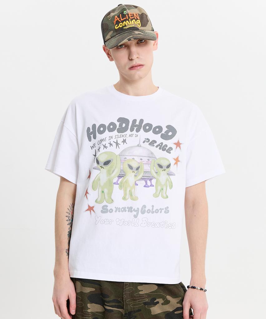HOODHOOD Alien Piece Short Sleeve T-Shirt White
