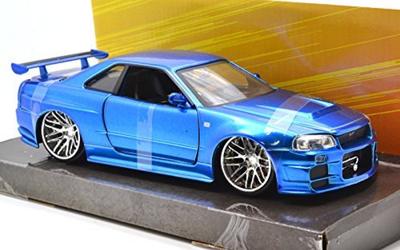 Jada Toys JadaToys FAST FURIOUS 4 NISSAN SKYLINE R34 Jada Toys Scale Furious Nissan Skyline Blue 124scale & BRAIAN'S GT-R 124 "Fast & MAX" "Brian