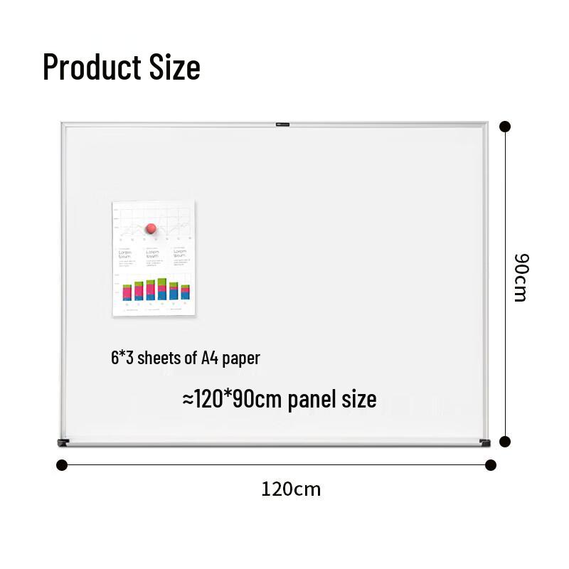 Deli 120x90cm Wall-Mounted Magnetic Whiteboard