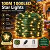Star-shaped Christmas String Lights Copper Wire Plug-in