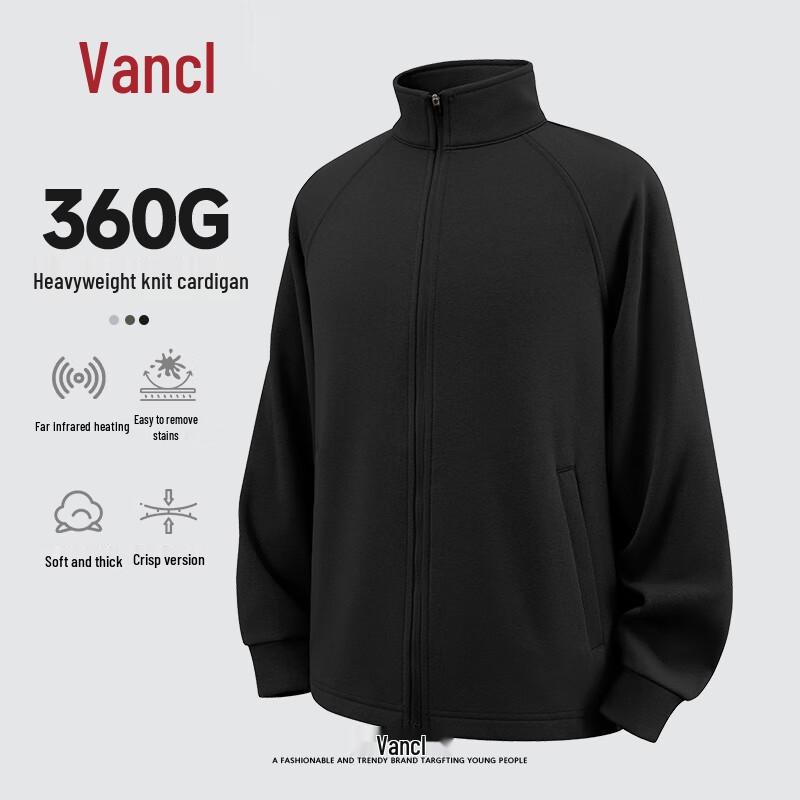 

VANCL Men s Stand-Collar Knitted Zip Jacket XL
