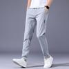 2026 Men's Ice Silk Casual Sports Pants: Lightweight, Elastic Waist, Thin Khaki Summer Trousers