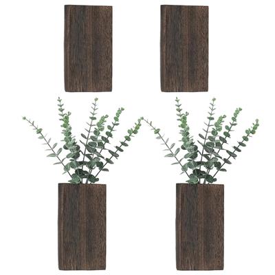 2 Stück Wandmontierter Holzpflanzkasten Platzsparend Indoor-Pflanzenhalter für Trockenblumen & künstliches Grün Indoor-Pflanze