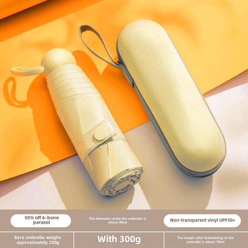 Compact Dual-Use Capsule Umbrella: Portable, Foldable, Lightweight, Sun & Rain Protection