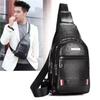 1Pc New Breast Bag Men's Casual Fashion Soft Leather Shoulder Messenger Bag Student Travel Trendy Brand Chest Oblique Backpack