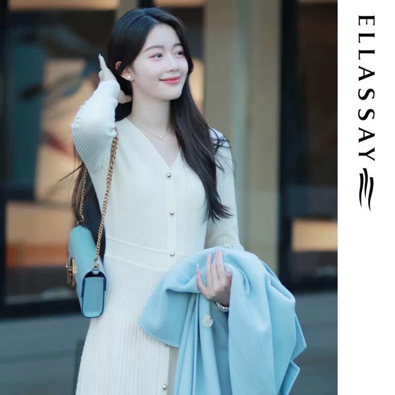 ELLASSAY Women's V-Neck Knit Dress