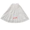 White Mid-length High-Waist Slimming Korean Lace Skirt for Spring/Summer