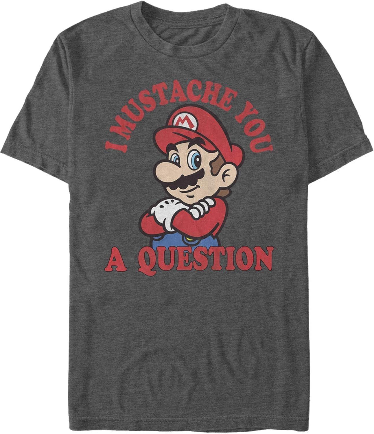 Мужская футболка Nintendo Super Mario I Mustache You a Question Poster S