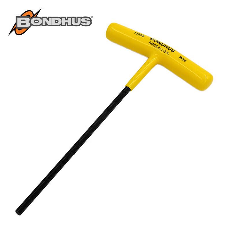 BONDHUS Imperial Flat Head T-Handle Hex Key 9/64 inch x 6 inch (152mm)