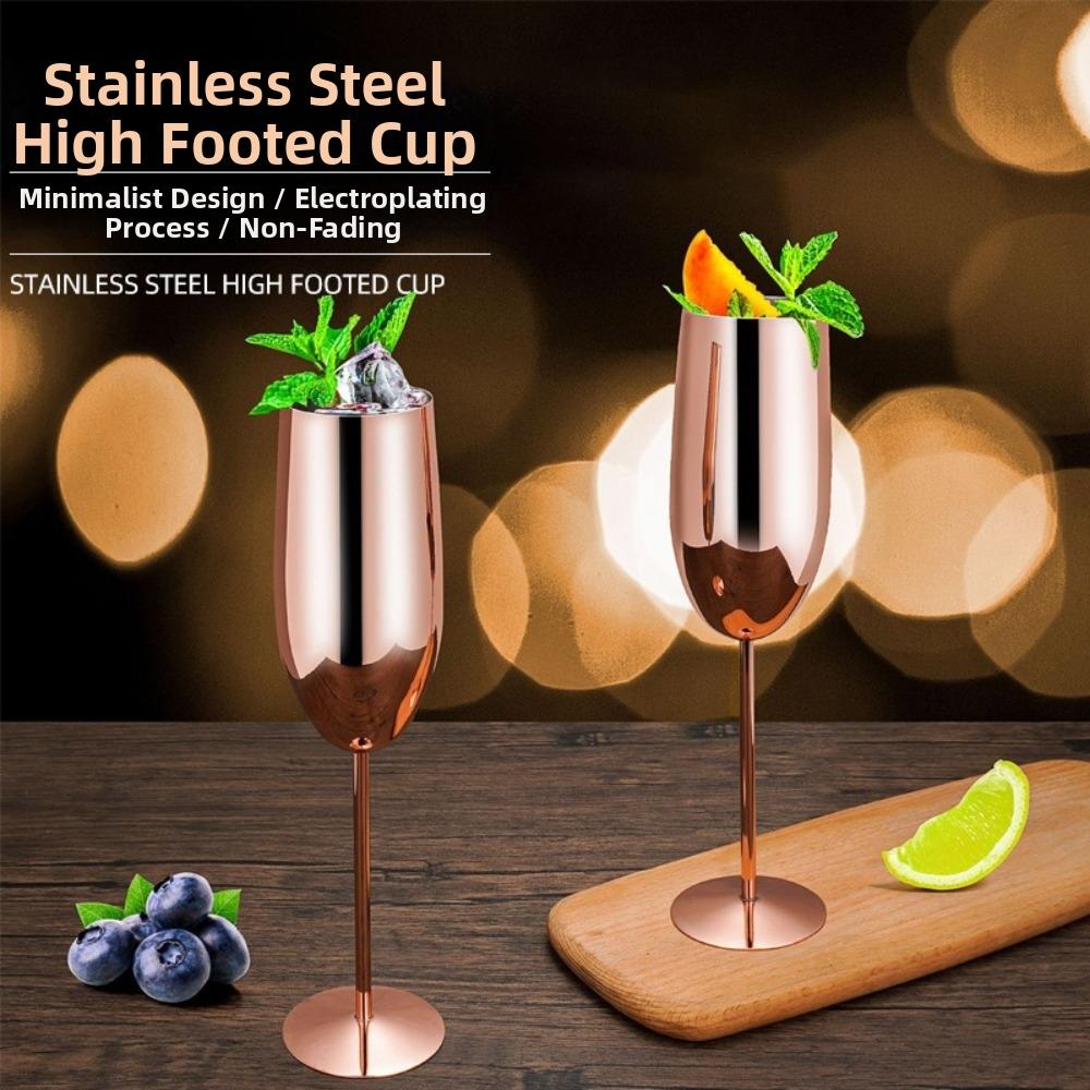 Unbreakable Metal Cocktail Glasses Creative Metal Goblet New Steel Champagne Flute Wine Drinking