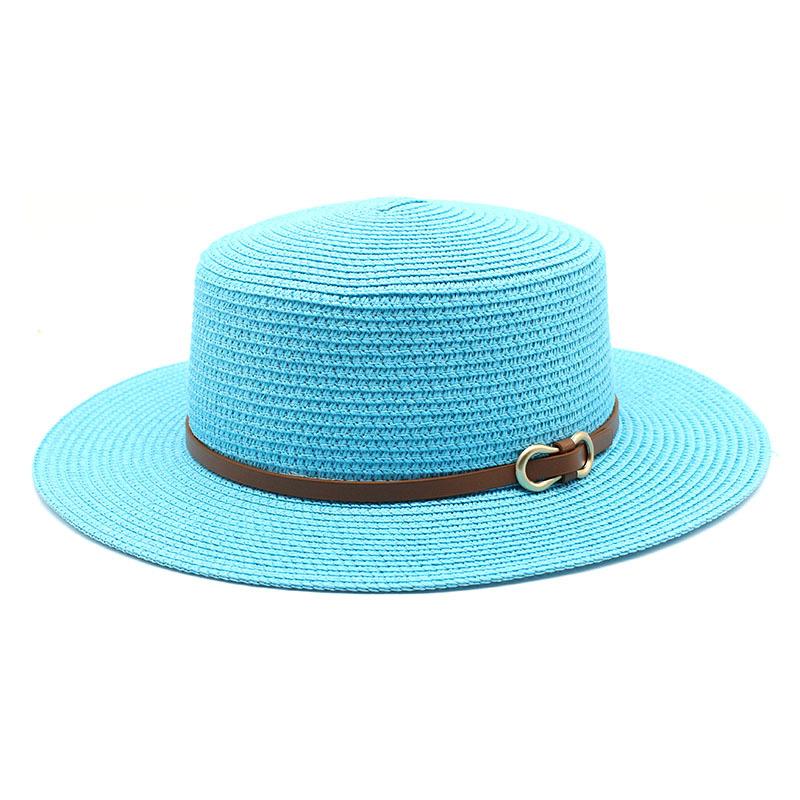 Spring And Summer Straw Hat Women'S Summer Flat Top Top Top Hat Seaside Vacation Beach Hat Internet Celebrity Straw Hat Sun Hat
