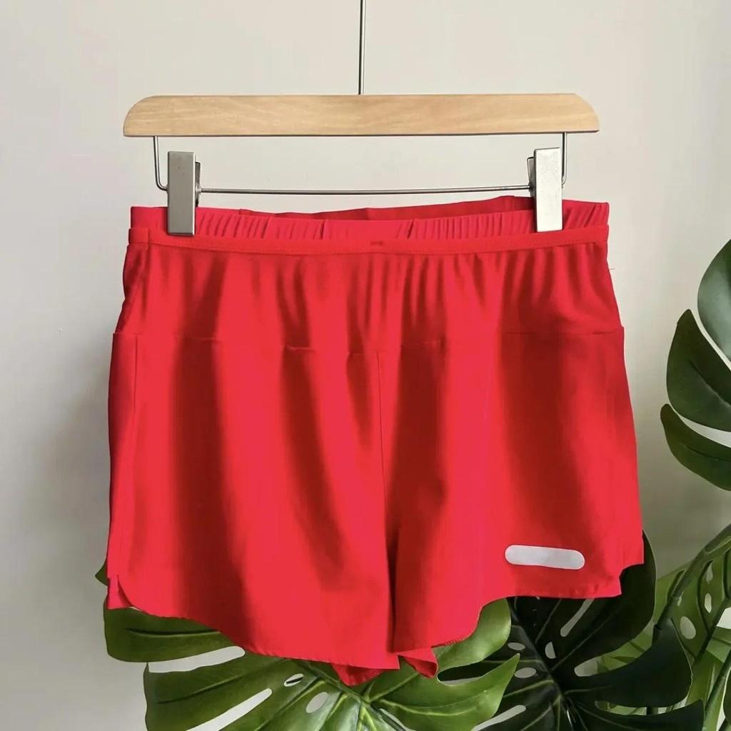 5 Pockets Women's Quick-Dry Double Layer Anti-Exposure Reflective Marathon Running Shorts