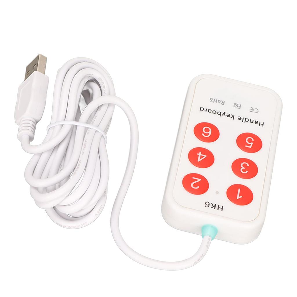 Programmable Multifunction Mechanical Gaming Macro USB 6 Key Handheld Switch Controller for Hospital Image Scanning Keypad, Keypad, Keypad,