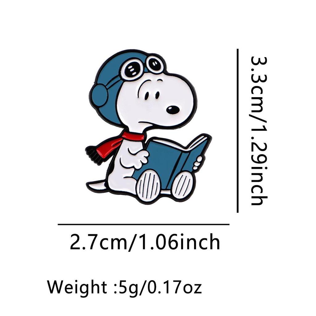 Adorable White Cartoon Puppy Brooch - Cute Japanese Style Metal Badge Accessory for Bags