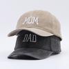 Simple Embroidery Dad Baseball Cap Cotton Denim Washed Letter Mom Cap