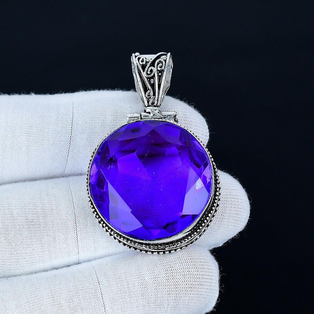 Amethyst Pendant, 925 Sterling Silver Handmade Jewelry, Amethyst Silver Pendant, Party Wear Jewelry For Women's, Pendant Valentine's Day Gift