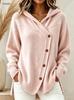 2026 Autumn/Winter Women's Loose Knit Hooded Cardigan with Buttons