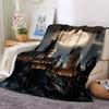 1pc Hogwarts Moonlight Flannel Blanket Soft Warm Throw for Home, Office, Travel, All-Season Cozy Bedding Gift L1474