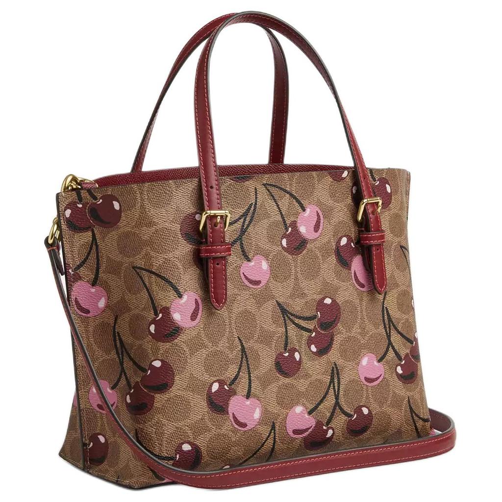 Coach Mollie Cherry Print Coated Canvas Tote Bag Women Tote Brown Multicolor CZ772-IMTAM